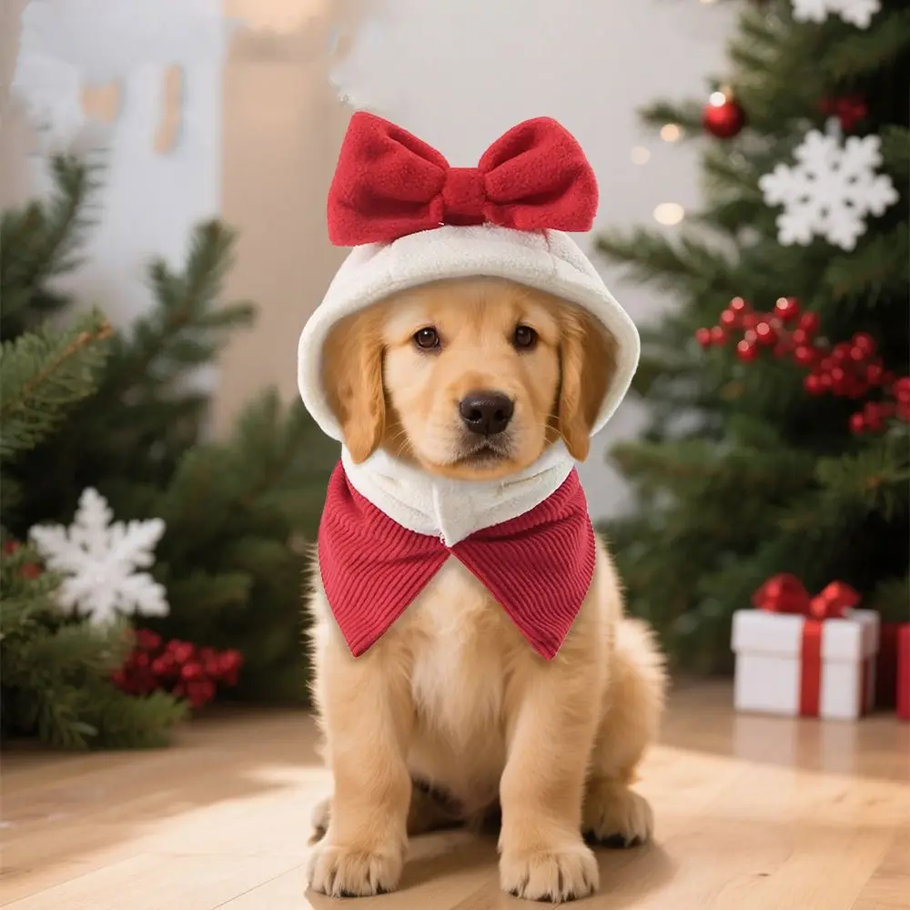 

Fashion Dog Christmas Hat Bow Warm Cat Costume Cute Decorative Pet Headgear Winter