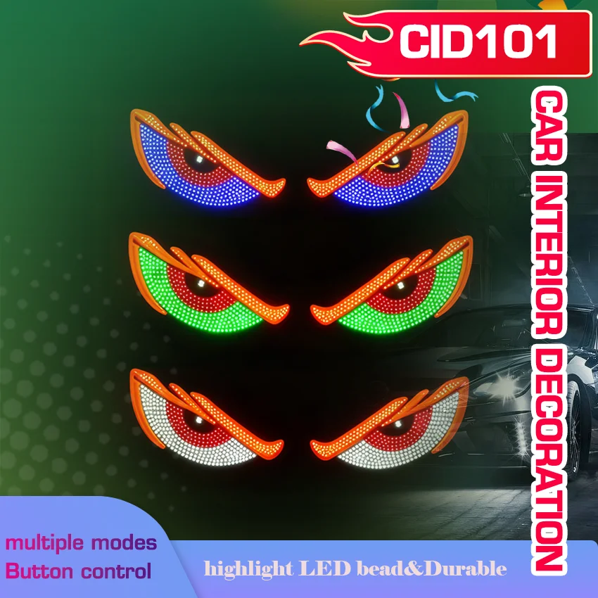 

2 шт., наклейки для тяжелого грузовика, динамический USB-порт, светодиодный дисплей Devil Eye, универсальная наклейка, автомобильные аксессуары