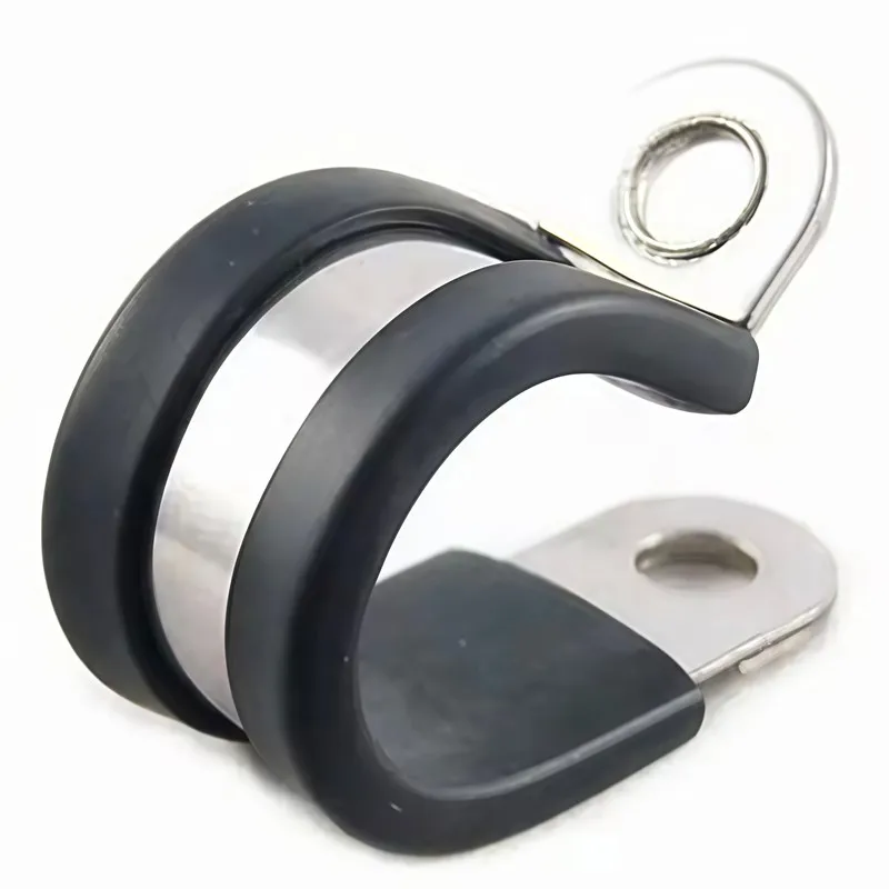 9 pcs M24 Rubber Lined Cushion Clamps for Cable Wire Management, Rubber Cushion Liner, Rust Resistant Anti-Corrosion