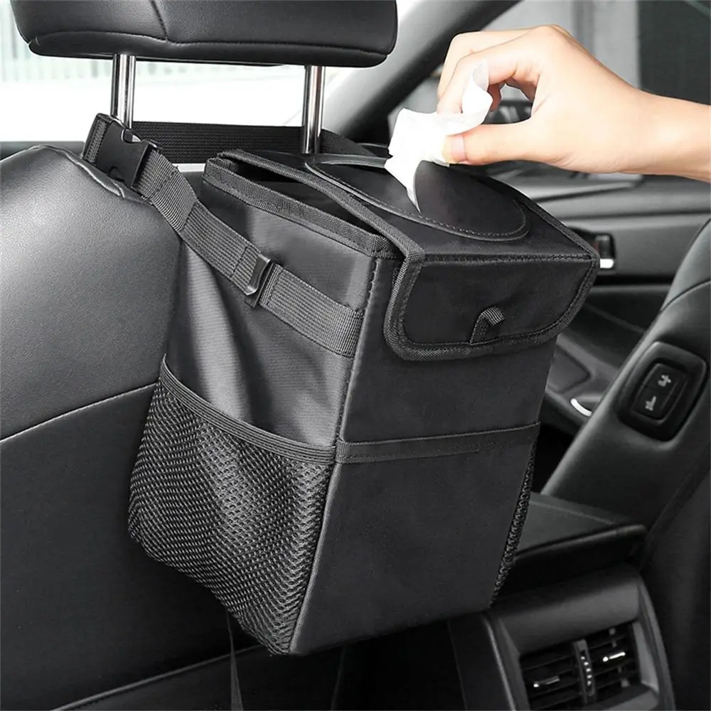 Portable Multipurpose Car Trash Can Waterproof Seat Hanging Car Organizer Auto Interior Leak-Proof Waste Can