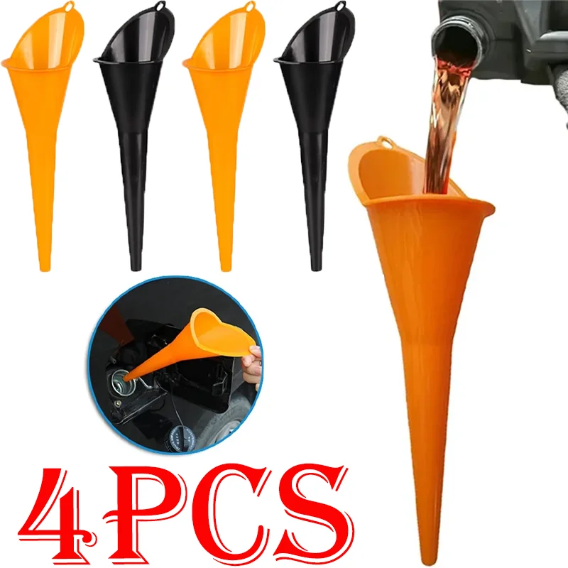 Car Long Stem Funnel Universal Hot-selling Anti-splash Plastic Cars Motorcycle Gasoline Oil Fuel Filling Tool Auto Accessories