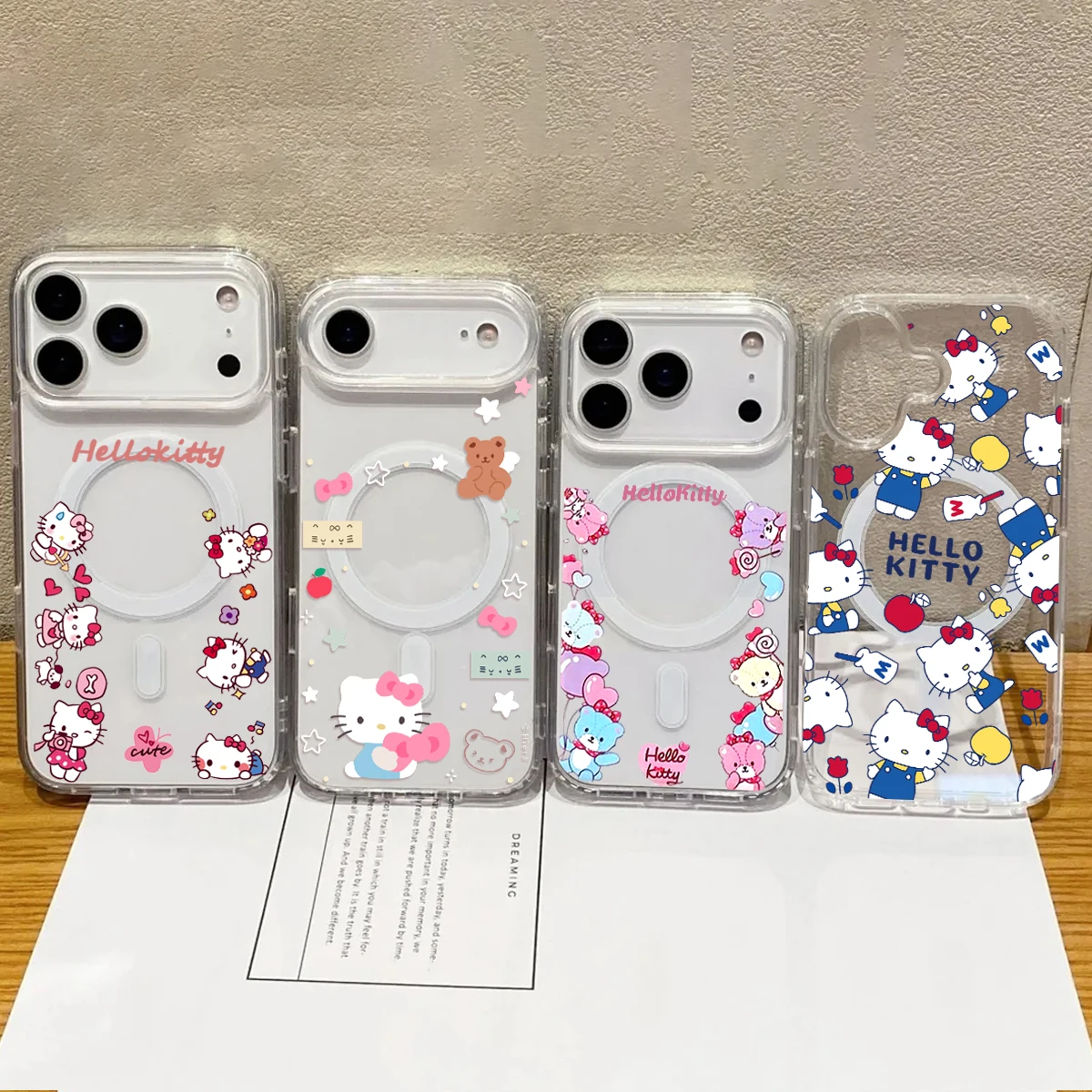 

Magsafe Wireless Charge Kitty Cat Clear Phone Case For IPhone 17 Air 16 15 14 Pro Max Plus 12 13 Mini 16E TPU Magnetic Cover