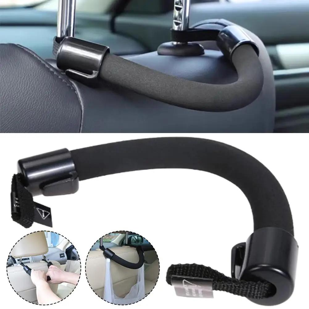 Soft Car Seat Back Armrest With Storage Hook Safety Handrail For Elderly Children Headrest Grip Holder Accessory