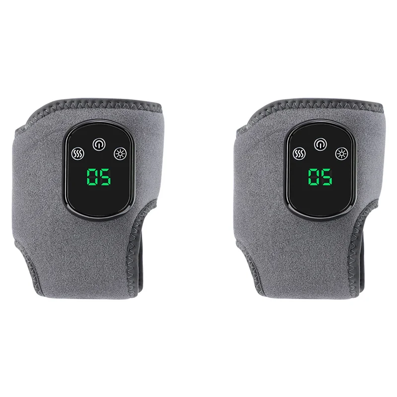 

【BRAND NEW】2X Electric Foot Ankle Massager With Heat& Vibration Cordless Heating Pad Ankle Wrap For Sports Recovery Warm Brace B