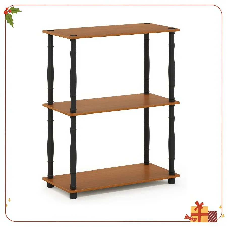 رف عرض مدمج من ثلاث طبقات مع تصميم أنبوبي كلاسيكي، رف تخزين متعدد الأغراض لتنظيم توفير المساحة #1