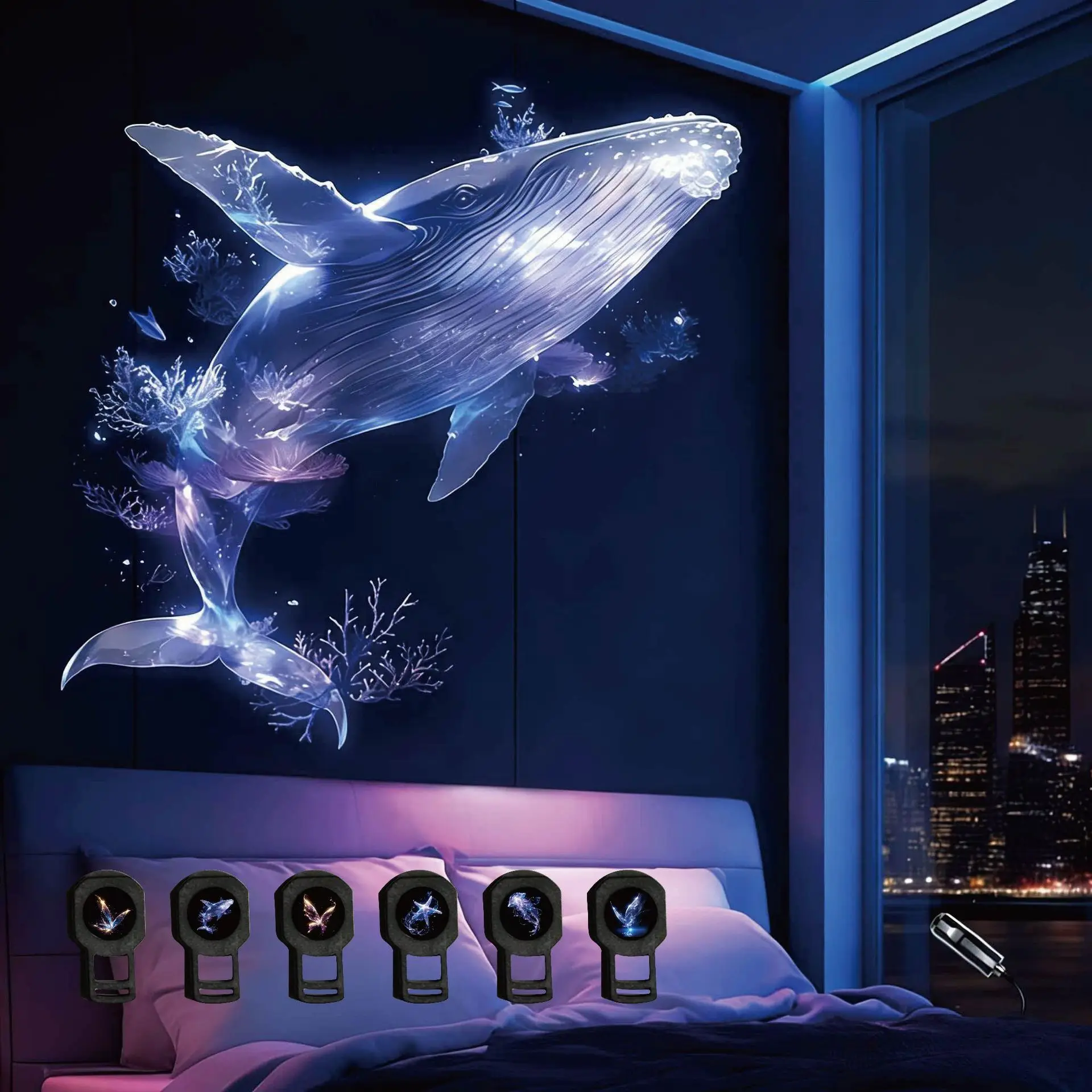 USB Starry Star Light Moon Lamp Car Interior Ambient Light Romantic Projection Light Party Bedroom Creative Night Light
