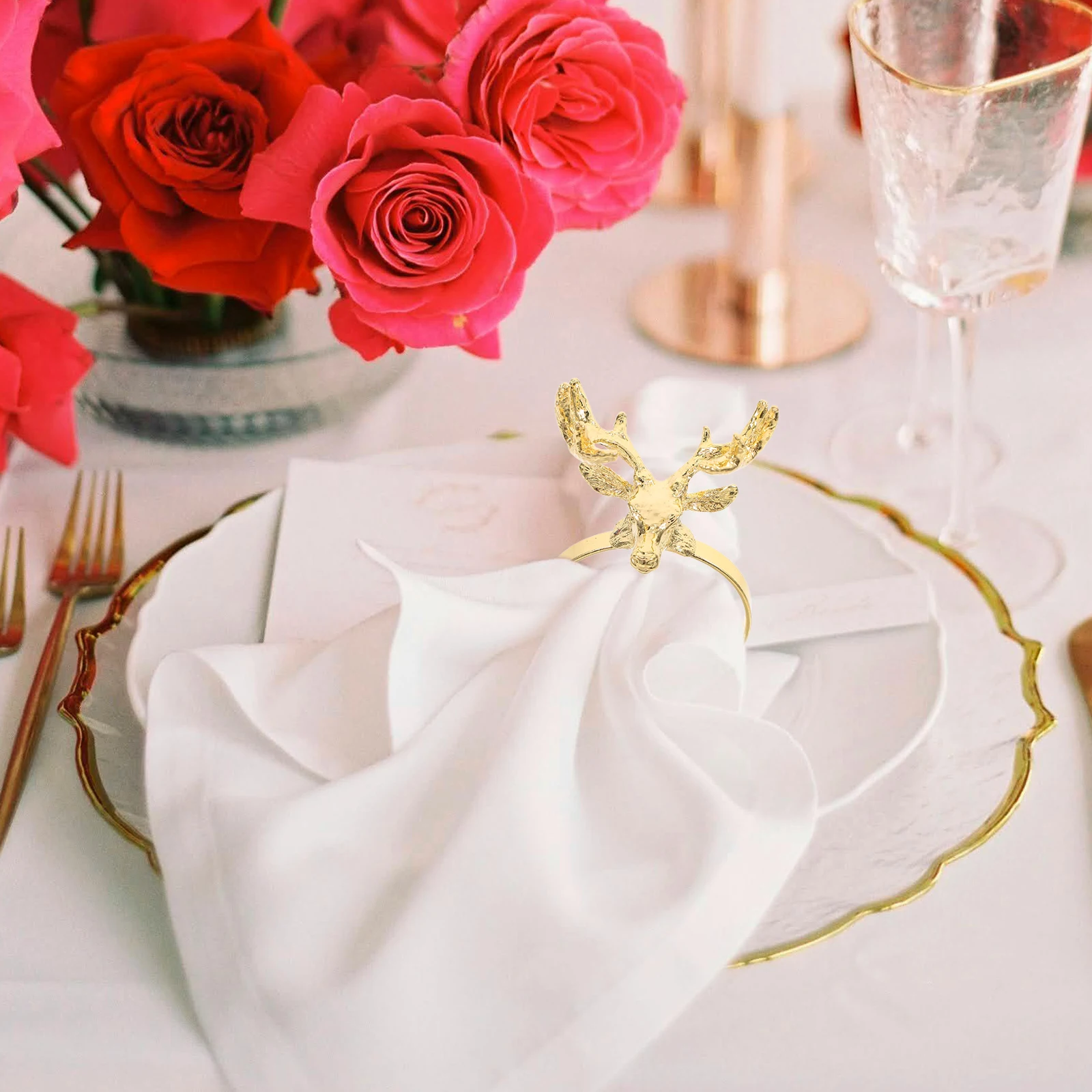 

Stylish Festive Napkin Reindeer Holders for Christmas Autumn Table Settings Home Decor Accessories