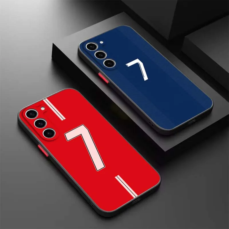 

Football Stars No.10 7 Logo Phone Case For Samsung A72 A71 A55 A54 A53 A52 A51 A35 A25 A17 A15 A14 5G Frosted Translucent