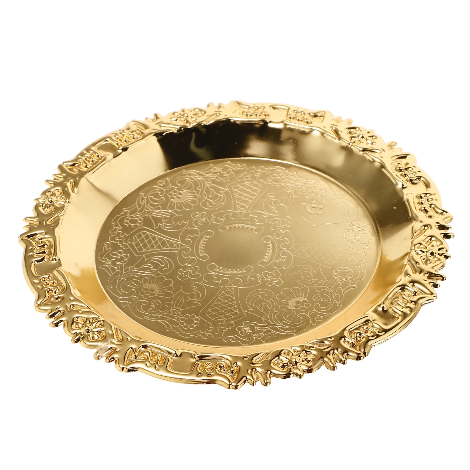

Gold Round Shaped Tray for Fruit Plate Dessert Snack Storage Practical Design Suitable for Family Gatherings Weddings