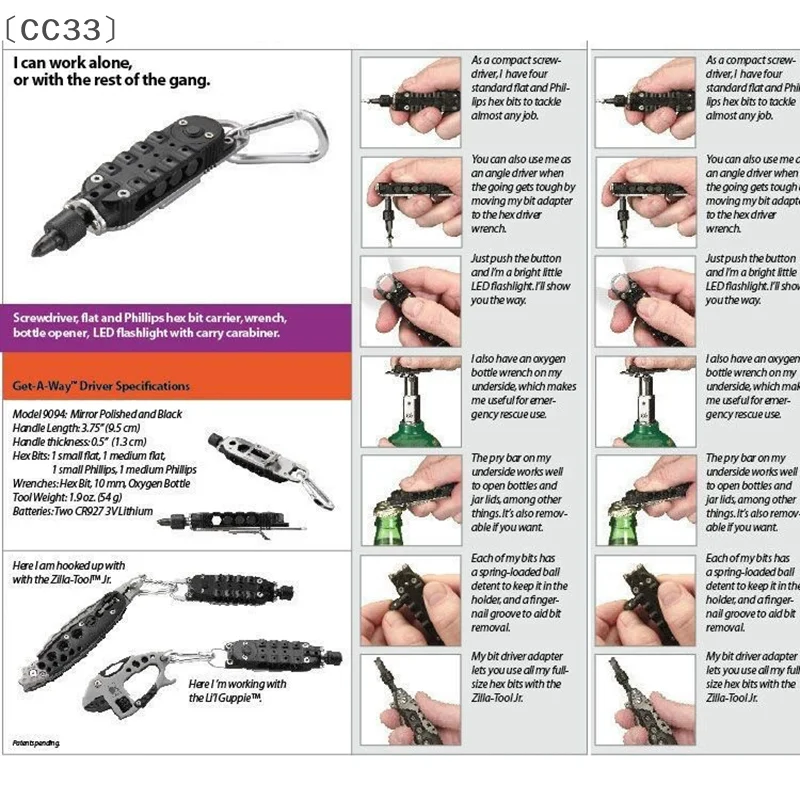 [CC33」 سلسلة مفاتيح صغيرة متعددة الوظائف EDC أدوات جيب محمولة من الفولاذ المقاوم للصدأ 1 قطعة {2025}