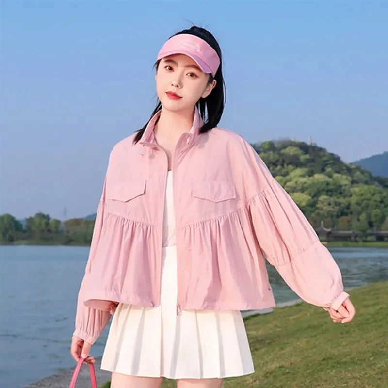 

Sunscreen Clothing Women Thin Fashionable Summer New Breathable Versatile Sunscreen Clothing Outdoor Cardigan Short Jackets