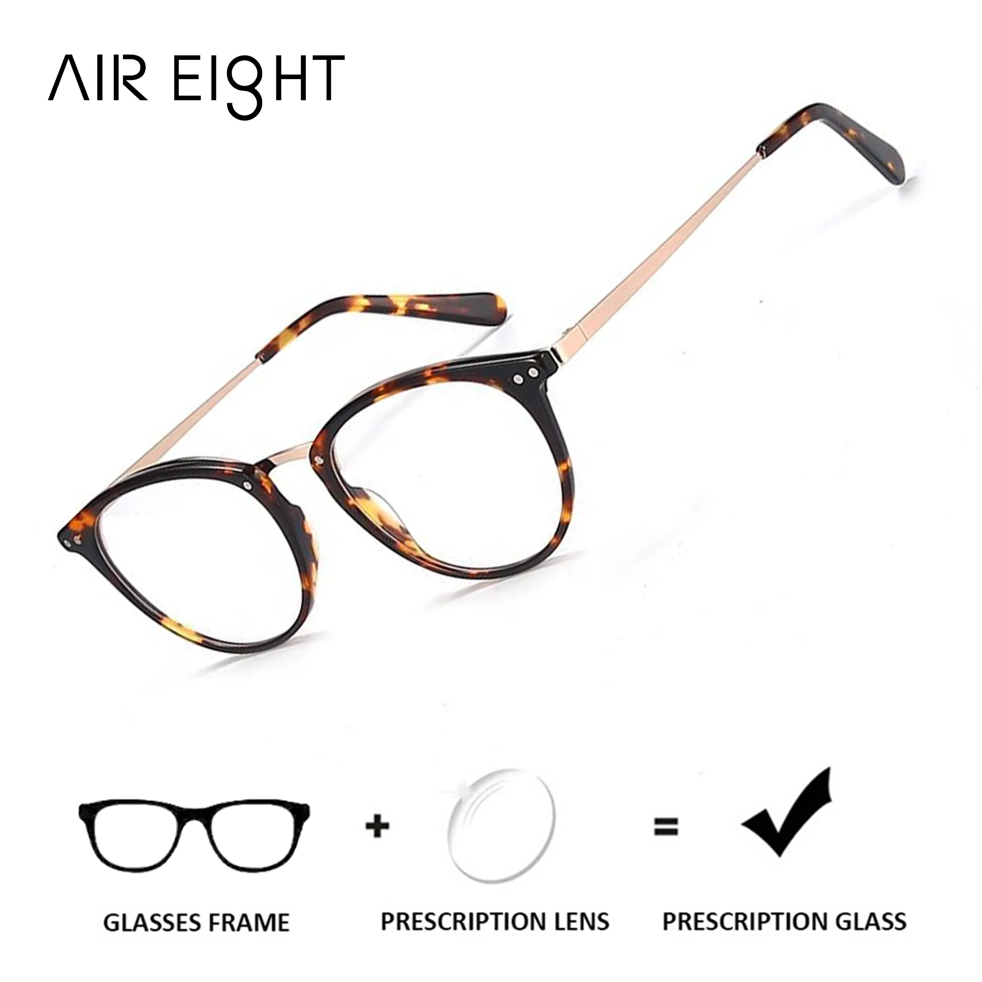 

AIR EIGHT Fashion Acetate Round Prescription Glasses for Women Progressive Multifocal Optical Eyeglasses Photochromic Eyewear