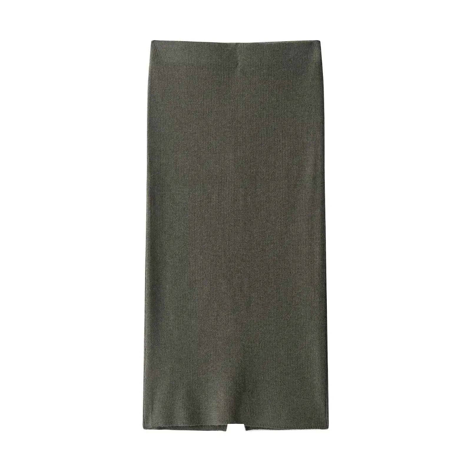 다이아몬드 패턴 니트 스웨터 플러피 소프트 니트 라운드 넥 탑 스타일리시 슬림핏 리브드 미디 스커트 투피스 스커트 세트