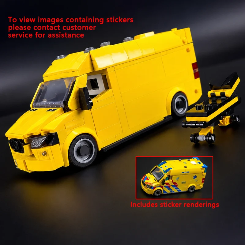 

Urban Rescue Vehicles Model MOC Building Bricks Medical Ambulance Modular Technology Children Holiday Gifts Assemble Toys Suit