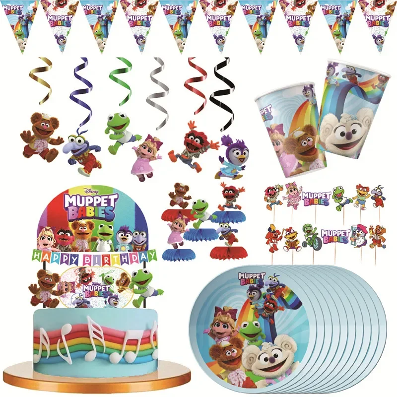 MUPPET BABIES Themed Birthday Party Decoration Supplies Disposable Cutlery Set Plate Flags Swivel Kids Boys Girls Party Supplies