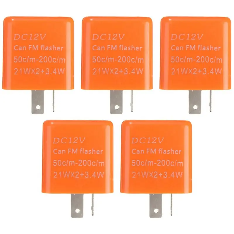 Relais de clignotant LED authentique 10X 2 broches pour moto, vitesse réglable, 12V