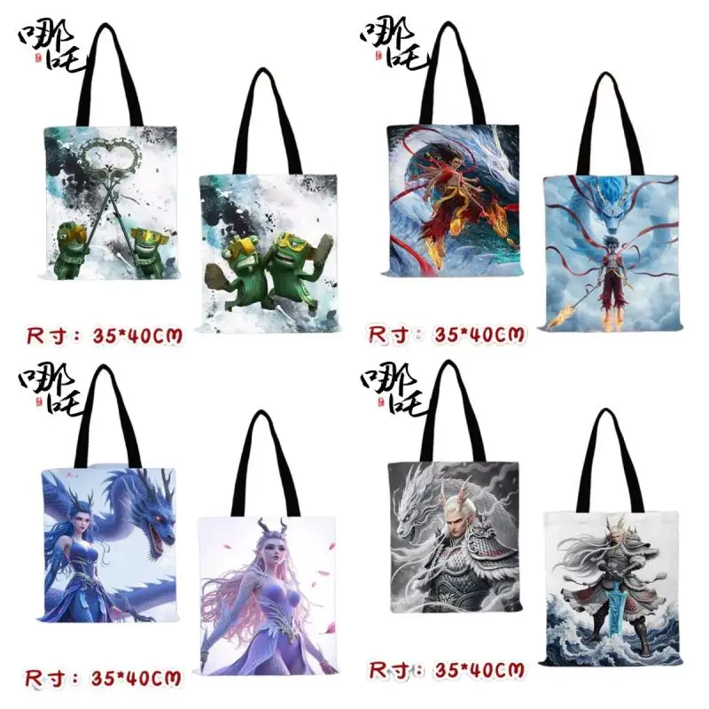 MINISO nouveau anime Nezha périphérique magique toile sac dessin animé sac à bandoulière étudiant sac à main quotidien chinois chic sac cadeau pour enfants