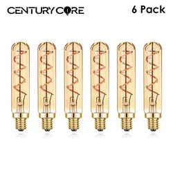 Ampoule LED vintage à long tube, lampe à filament rétro blanc, lampe à intensité variable, lampe à suspension ambre intérieure, lumière de décoration, T20, E14, 220V, E12, 110V, 3W