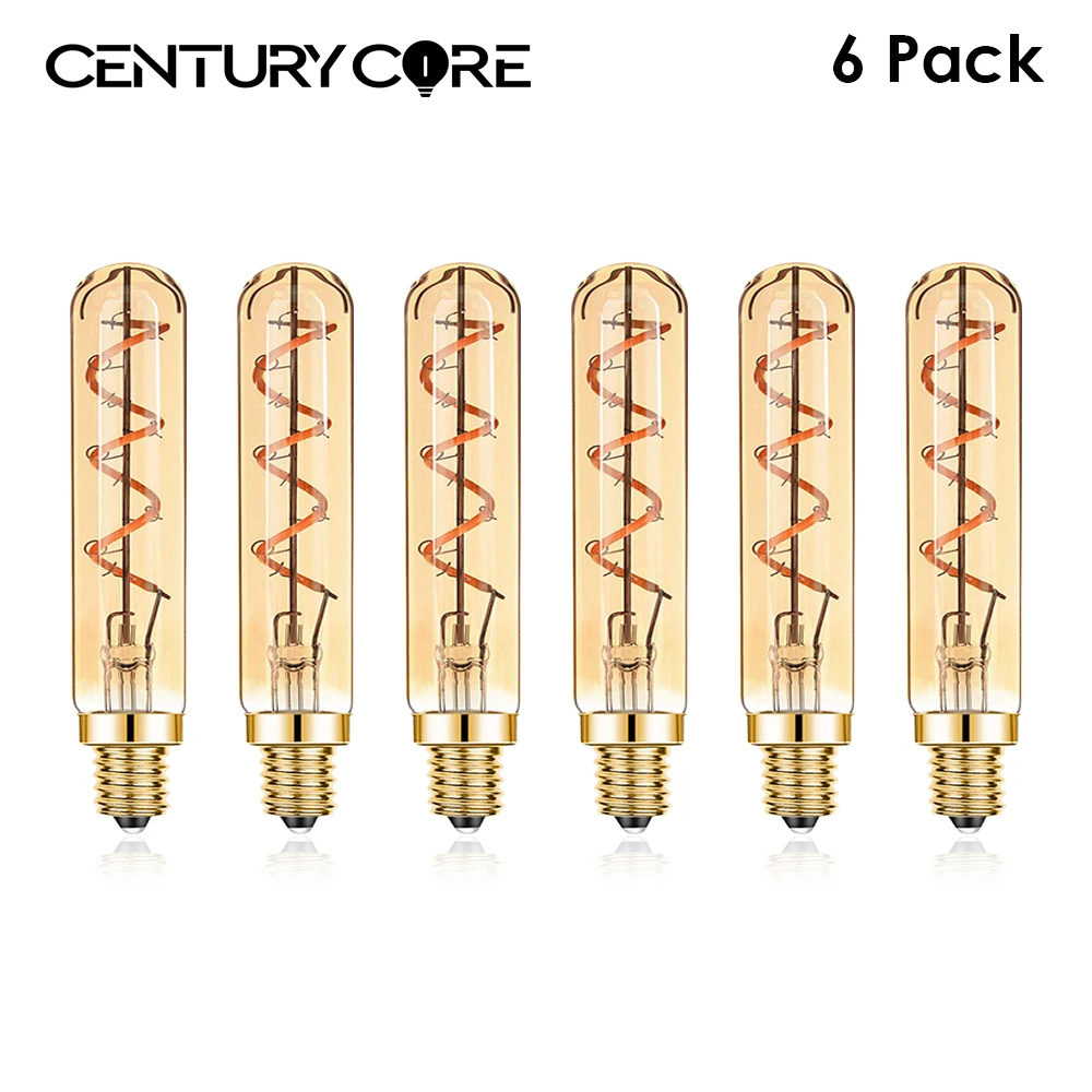 T20 Long Tube Led E14 Bulb Vintage 220V E12 110V Dimmable 3W Indoor Amber Pendant Wam White Retro Filament Lamp Decoration Light