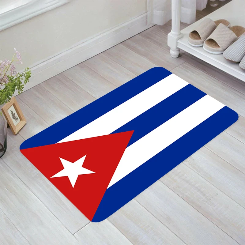 

Cuba Flag Floor Mat Home Rugs Aesthetic Room Decoration Doormat Entrance Door Kitchen Carpet Balcony Carpets Foot Rug Mats Bath