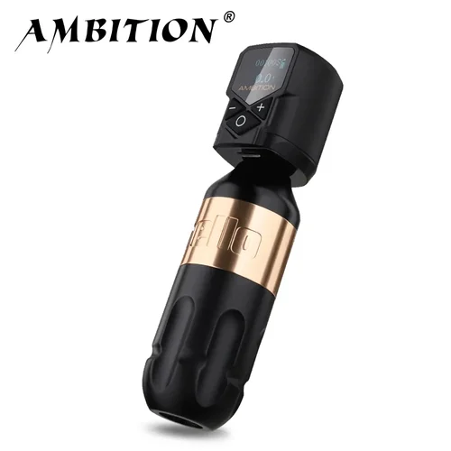 Imagen 1 del producto Ambition-máquina de tatuaje, Kit de pluma rotativa, 2400mAh, fuente de alimentación inalámbrica Kuark, maquillaje permanente, tatuaje de labios y cejas, artista principiante