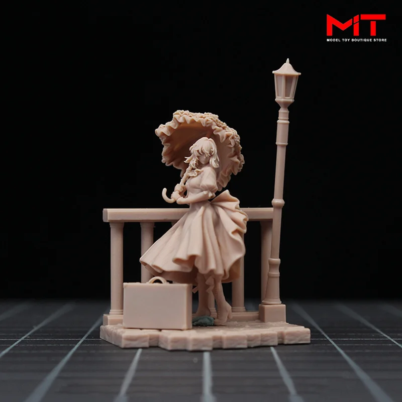 

Miniatures Figures 1/64 1/43 Anime Girl Umbrella Platform Diorama Scene DIY Props Model For Cars Vehicles Toy Home Decoration