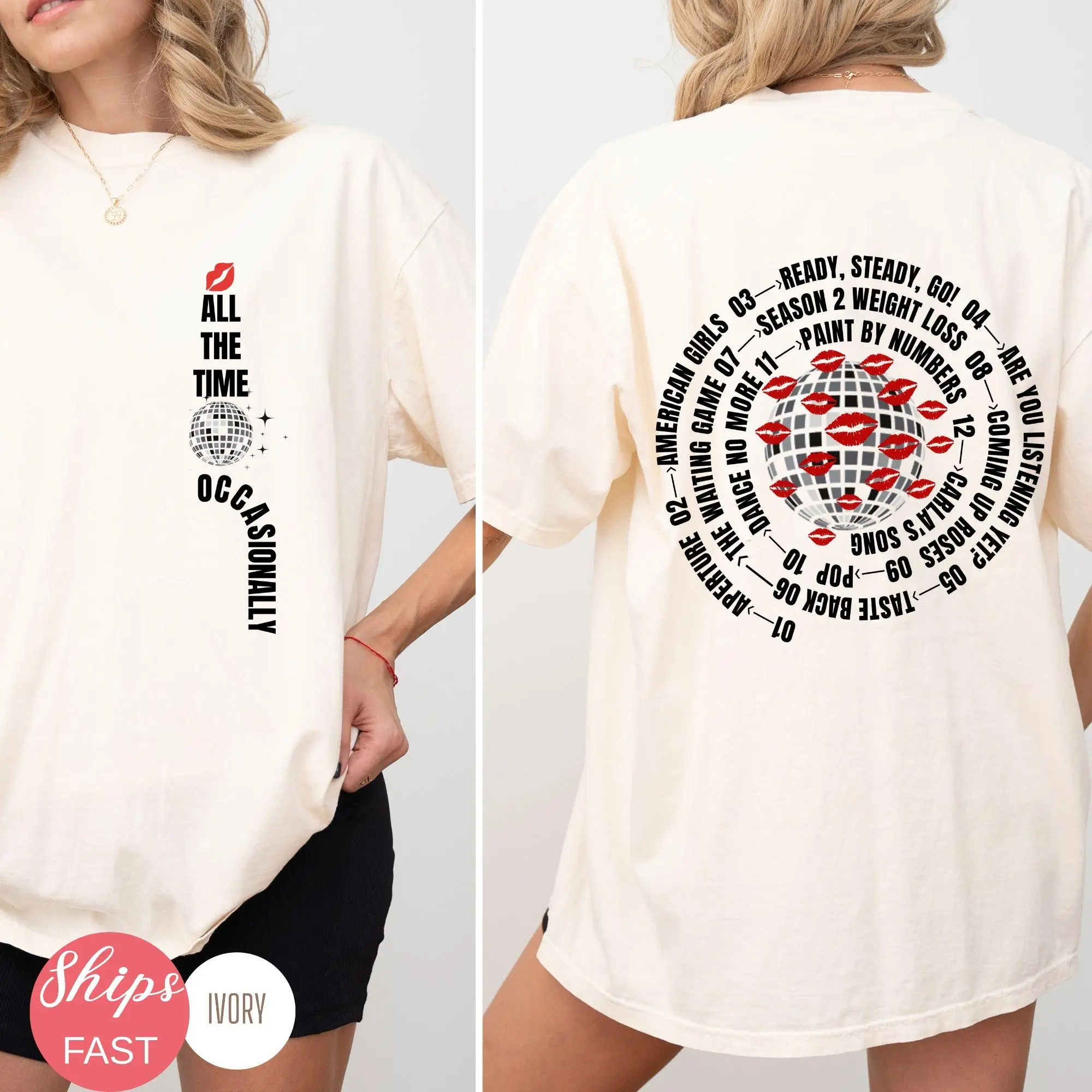 Kiss All The Time Album-Shirt, Harry Styles Vintage-Konzert-Shirt, Harry-inspiriertes Konzert-Outfit, Tour-Festival-Shirt – Detail 3
