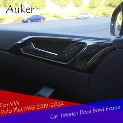 Voor Vw Polo Plus Mk6 2019-2024 Auto Interieur Deurklink Kom Frame Decorateur Cover Styling Accessoires 4 Stks/set