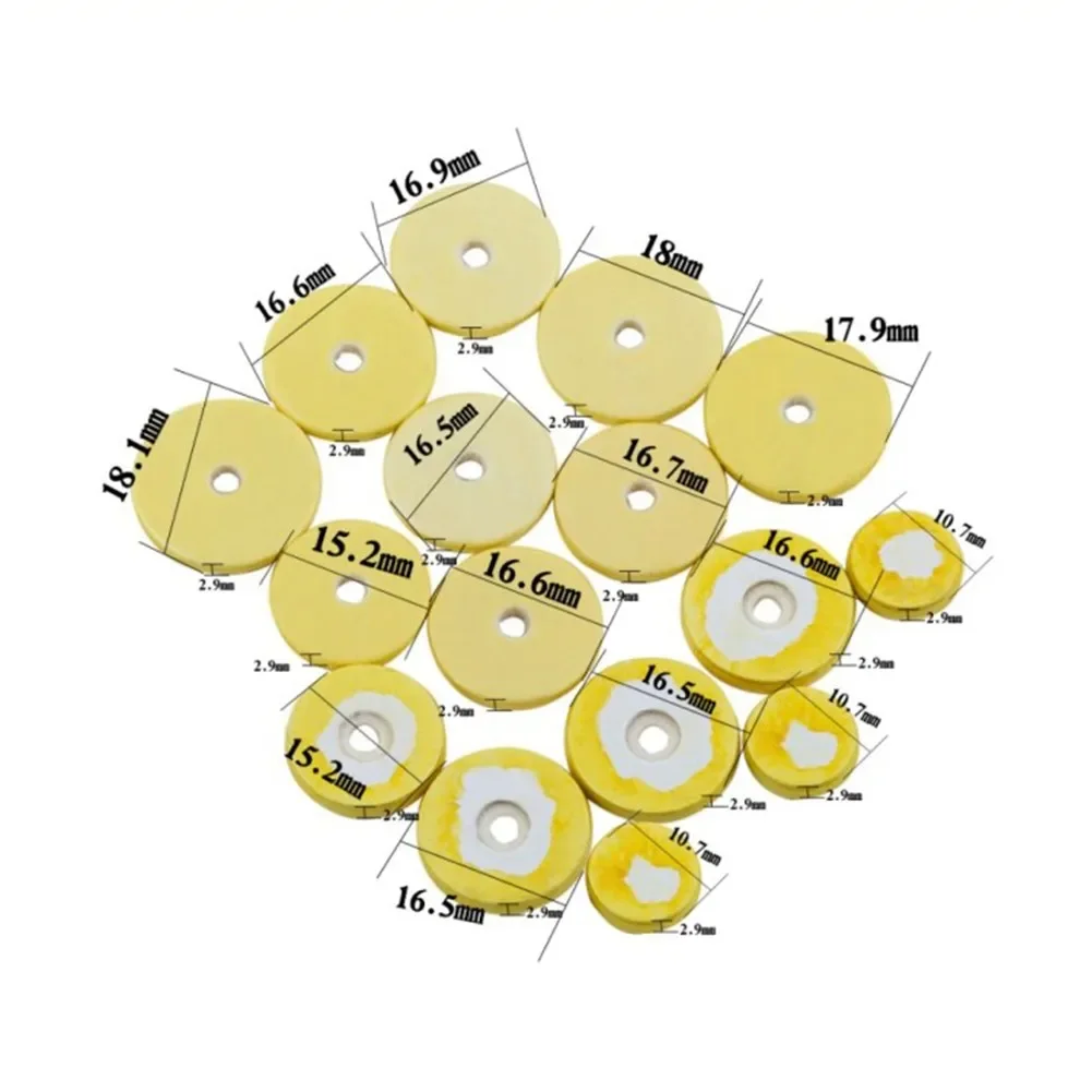 

16pcs Flute Pads Yellow Different Sizes For Flute 13 X 9 X 1cm Music Pads Repair Accessory Genuine Leather Part