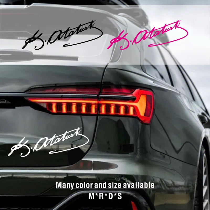 

Personalized Car Stickers Mustafa Kemal Ataturk Signature Waterproof and Sunscreen Vinyl Decal