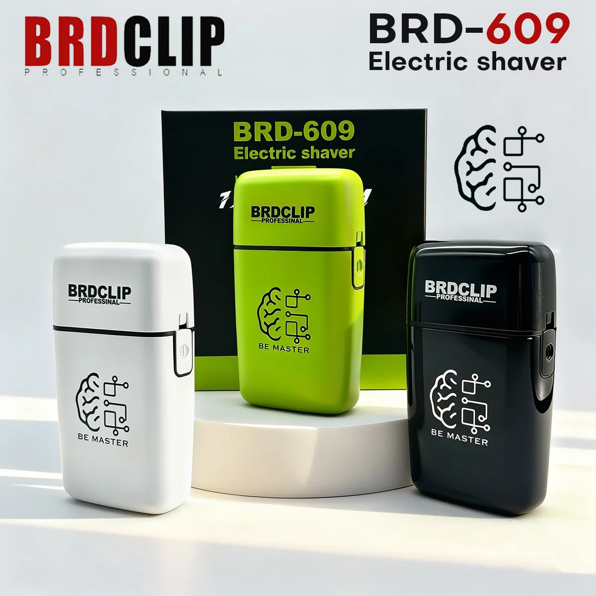 BRDCLIP Afeitadora hombre Maquina de Afeitar para hombre eléctrica Afeitadora eléctrica Profesional Recortadora de barba Inalámbrica Afeitadora de láminas Recargable Afeitadora de viaje Afeitadora para hombre BRD-609