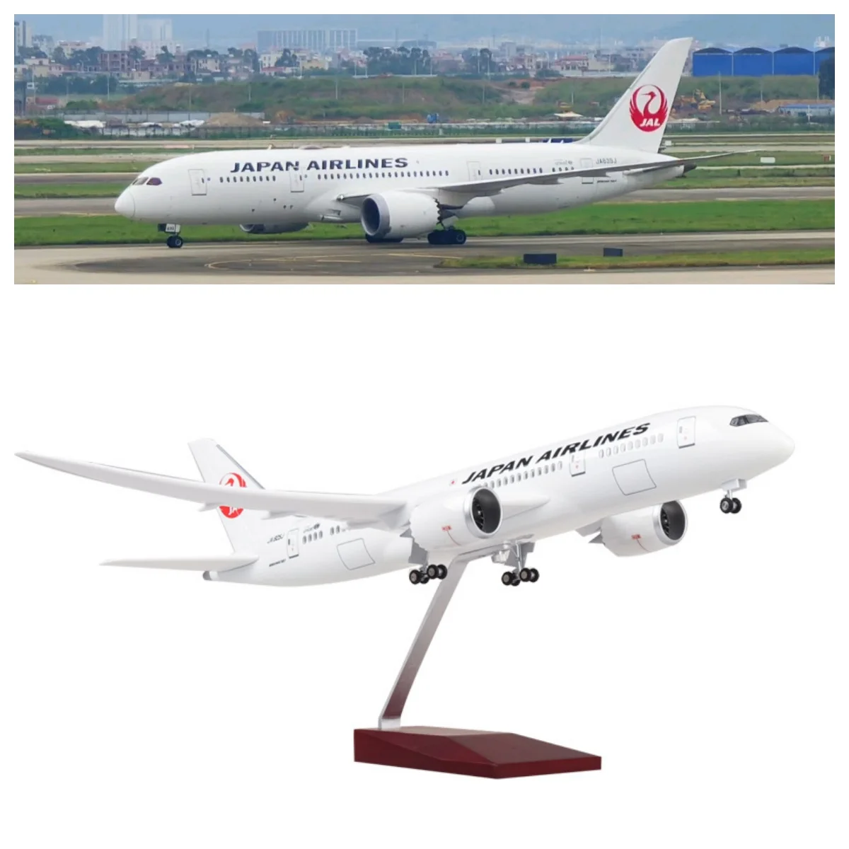 

43CM aircraft model b787Japan Air Resin Plane Models With LED Light (Touch or Sound Control) for Adults Collectible GIFT