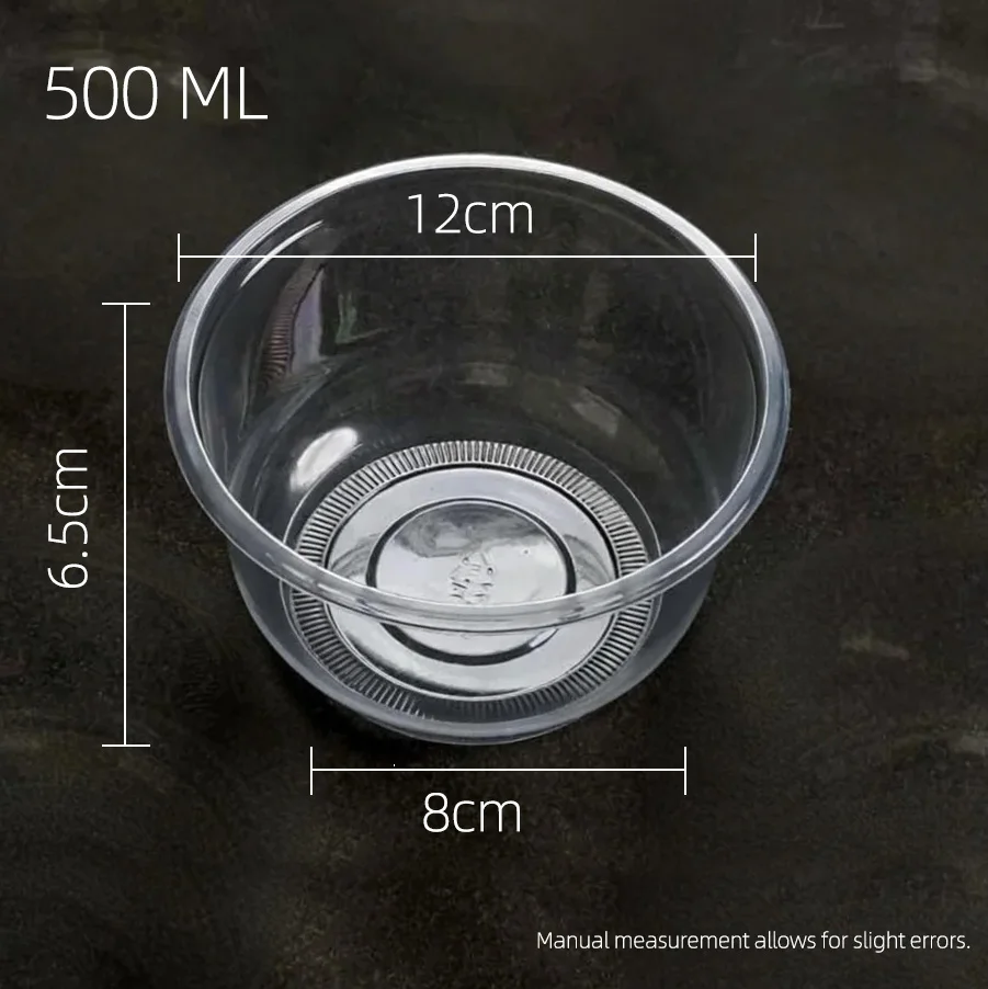 Disposable Plastic Bowls Transparent Heavy Duty for Ice Cream Dessert Fruit Salad Picnic Wedding Party Kitchen Food Container view 5