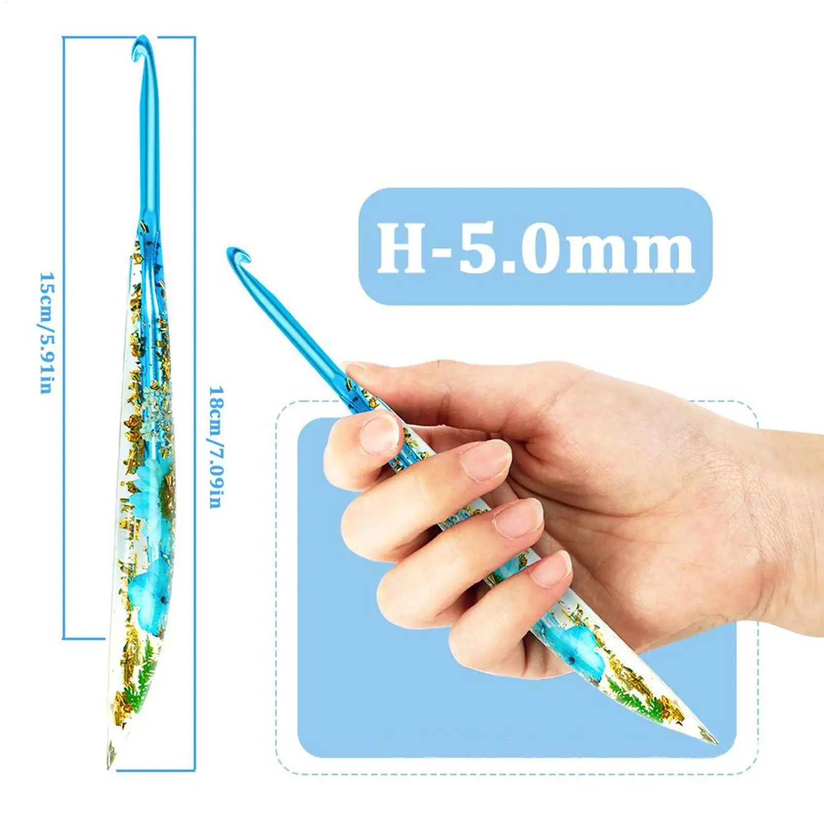 الكروشيه السنانير مجموعة 9 قطع أنيق مريح الراتنج الأزهار الغزل نسج الحرفية الفن اليد الحياكة السنانير ل بطانية دمية قبعة وشاح #6