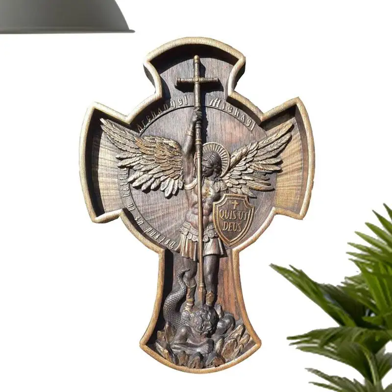 

Battle Angel Sculpture Resin Angel Statue The Great Protector Saint Michael Archangel Figurines Collectible Household Ornaments