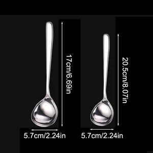 1PC Large head spoon of stainless steel adult tablespoon Long Hand House Kitchen to Drink Mingao Large Spoon 10 Main Teaspoint Sales - №3