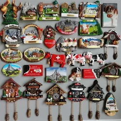 Switzerland Fridge Magnets Geneva Interlaken Swiss Cow Duck Cuckoo Clock Alpine Magnetick Refrigerator Stickers Souvenir Gifts