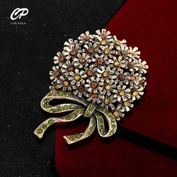 Retro Color Rhinestone Bow  Brooch Alloy  Personality Fashion Pin Clothing Accessories