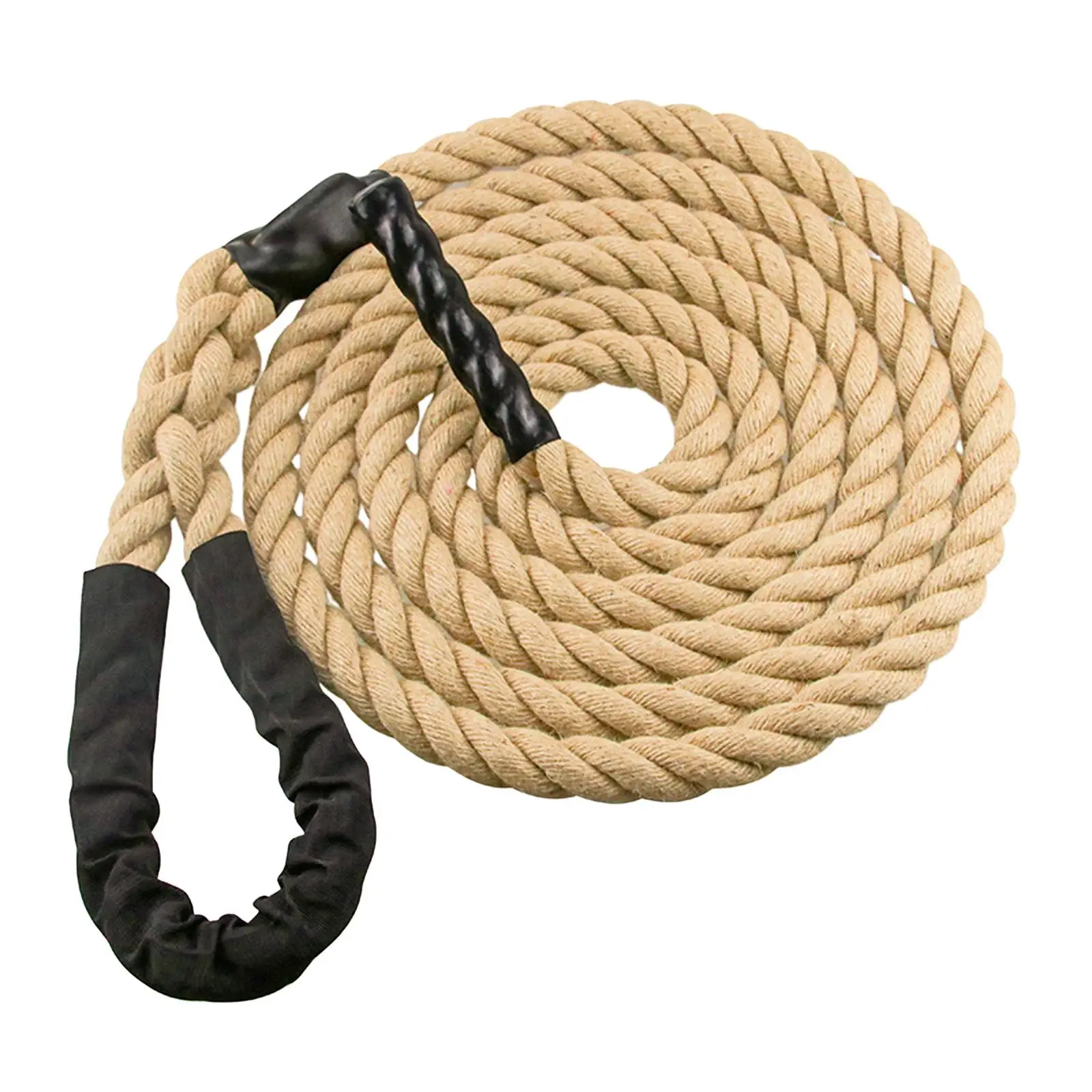 Corde d'escalade de gym en jute de 1,5 pouce d'épaisseur, équipement d'exercice de crossfit pour entraînements intérieurs et extérieurs