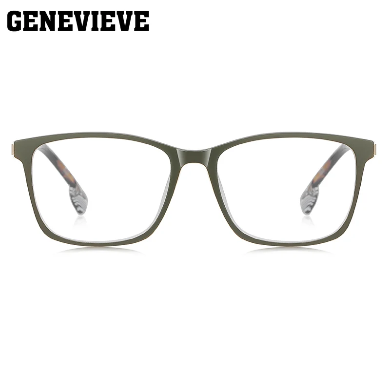 

GENEVIEVE New Fashionable Retro Personalized Design Men's Anti-Blue Light Photochromic Glasses Customizable Prescription LS202
