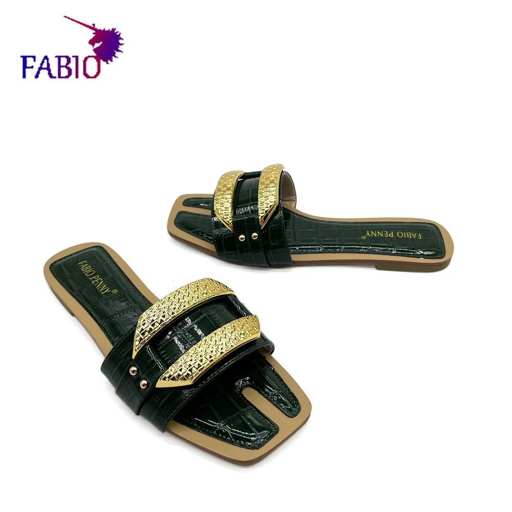 FABIO women\'s slippers women\'s sandals summer flat bottomed Beach Flip Flops casual shoes