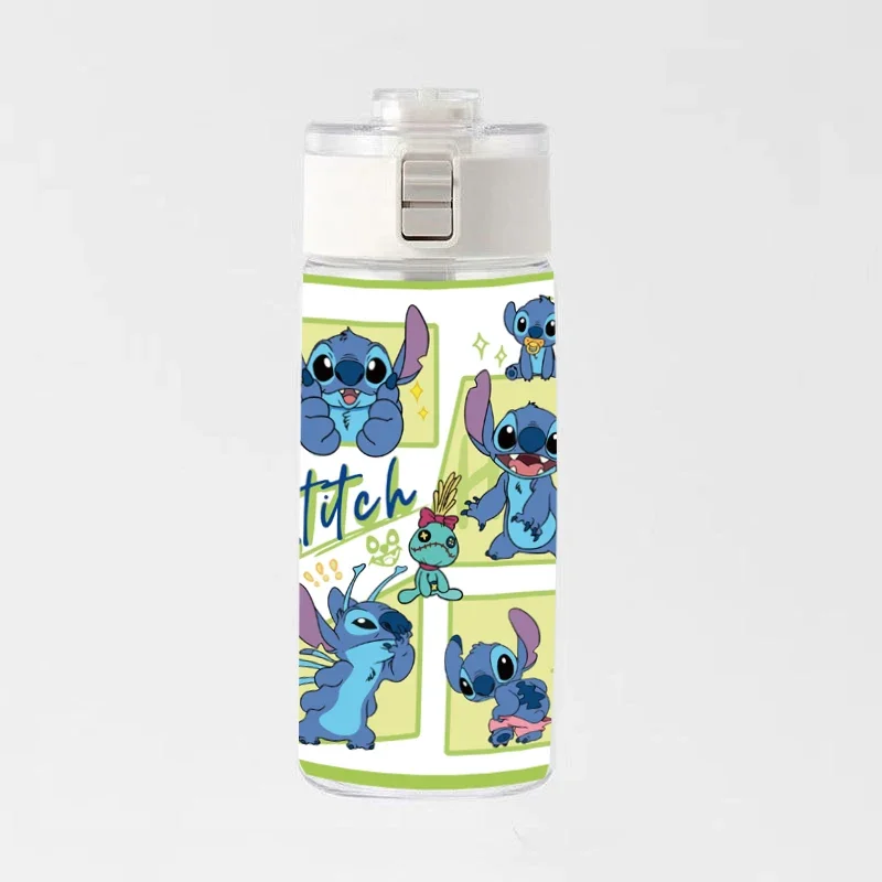 Taza de plástico de dibujos animados de Disney Stitch para niñas, taza de agua de alta calidad, Simple y fácil, alta temperatura, portátil, regalo deportivo de verano, 600ML