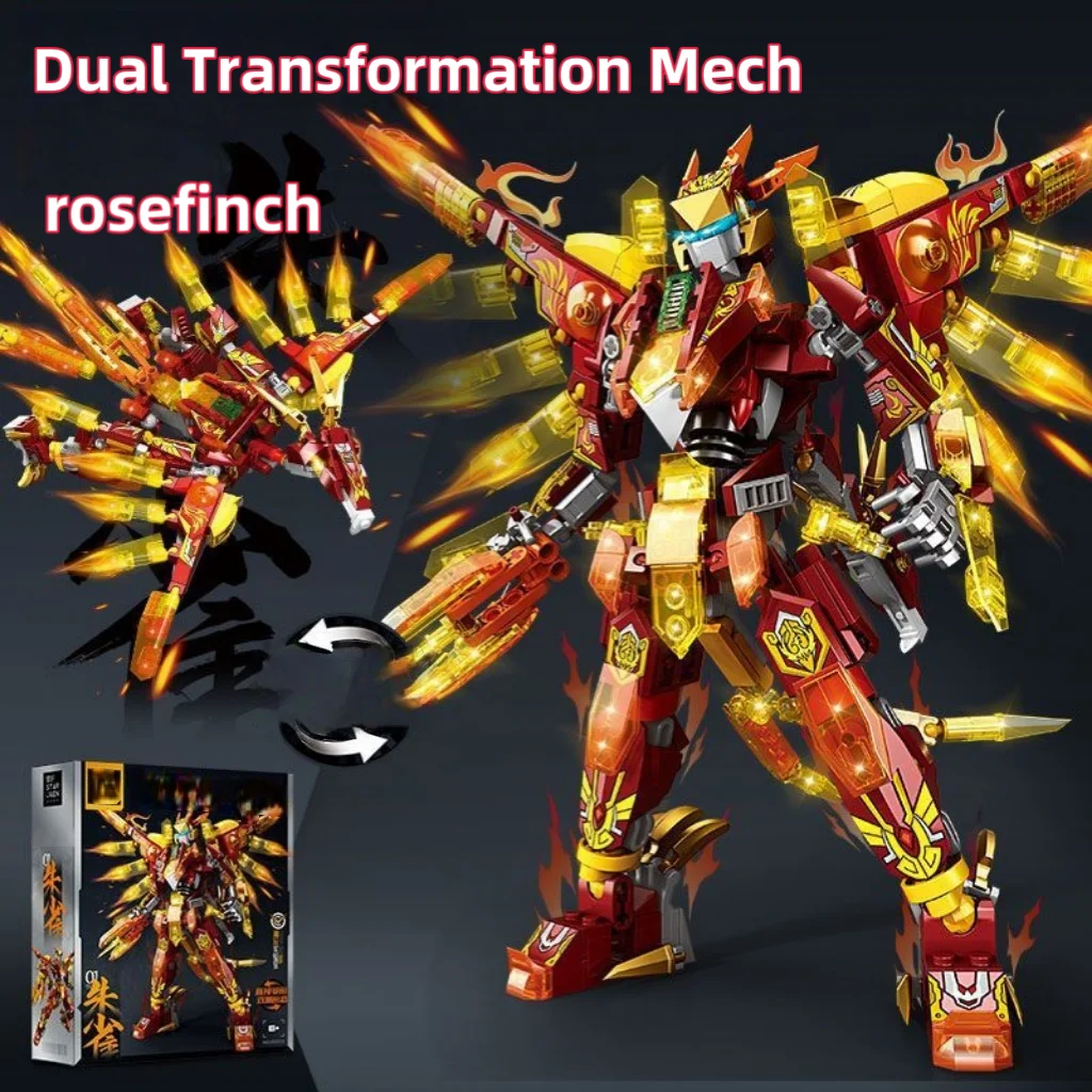 Four Holy Beasts Double Transformation Robot, Puzzle Assembly Children's Toy, Character Model, Children's Birthday Gift