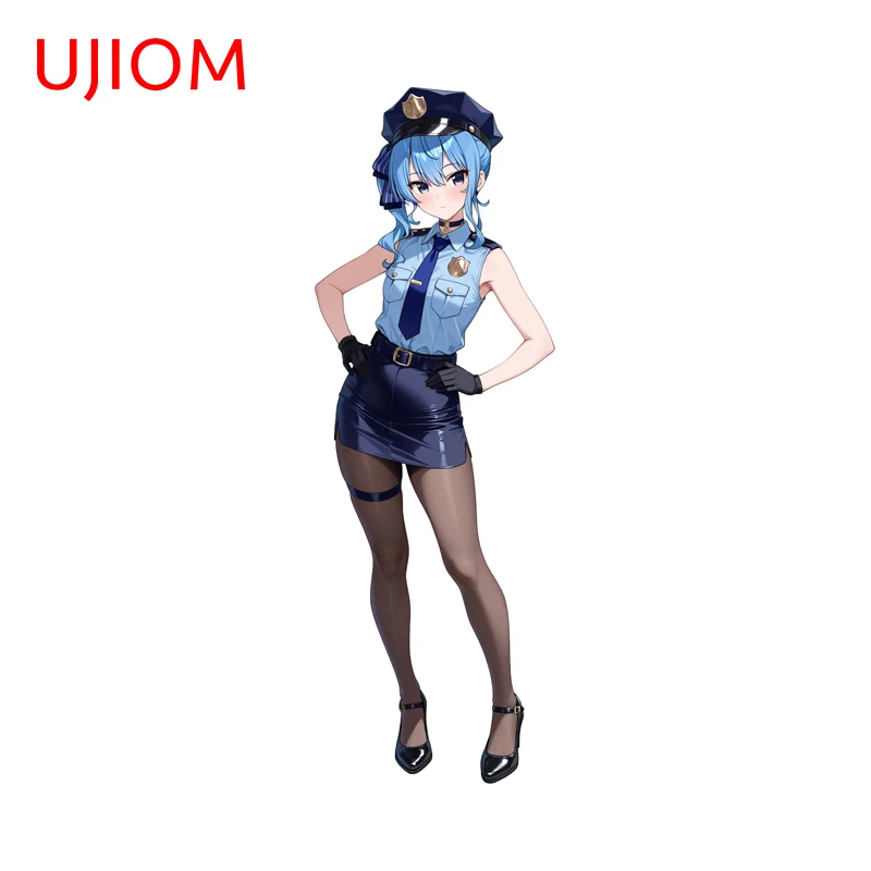 UJIOM Police Suisei Hoshimachi Vtuber Cute Wall Stickers Creative Game Room Window Decals Vinyl Wallpapers House Decoration