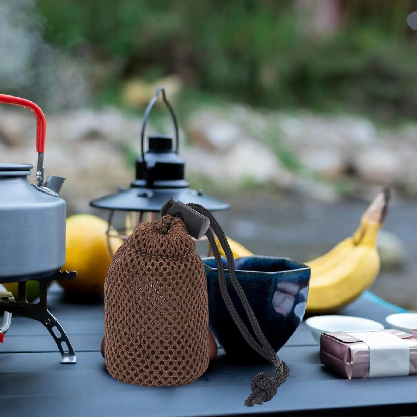 Portable Mesh Storage Pouch Bag Fast Drying Stretchable Organizer for Outdoor Gear Hiking Camping