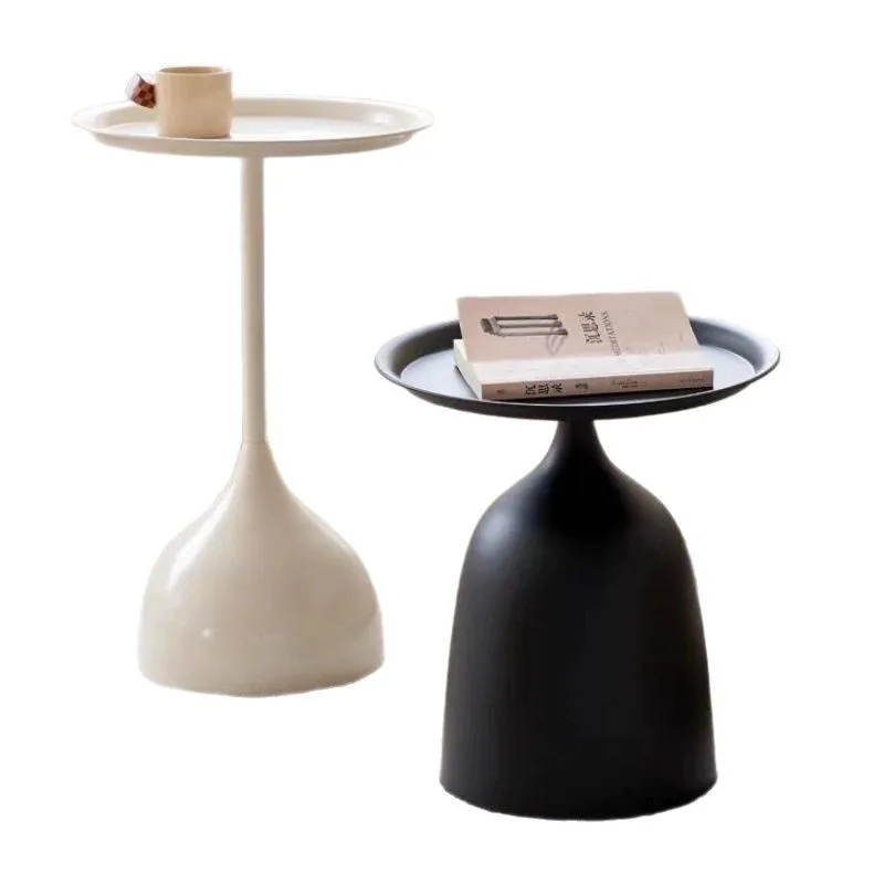 Cream Style Small Side Table Balcony Storage Shelf Coffee Tea Table for Living Room Sofa Couch