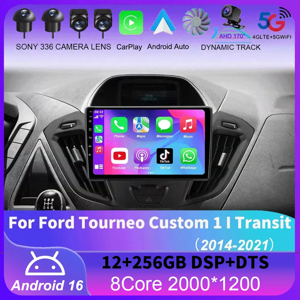 

Android 16 For Ford Tourneo Custom 1 I Transit 2014 - 2021 Car Radio Multimedia Video Player Navigation stereo GPS