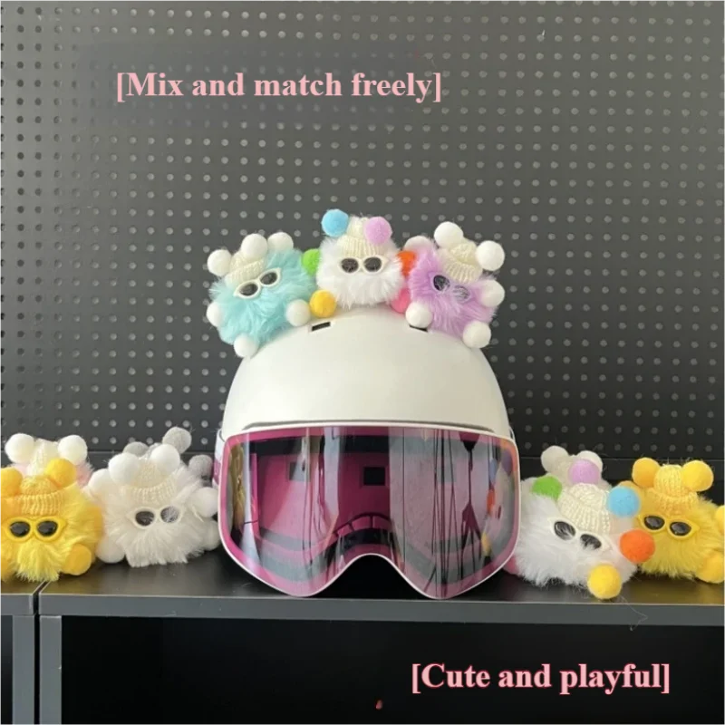 

Dynamic fur ball helmet decoration ear personality trend fur ball facial helmet accessories versatile electric scooter decoratio