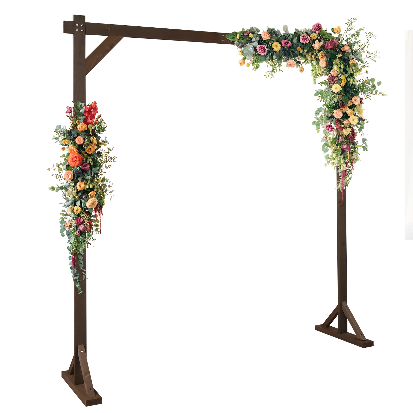 

7.2FT Wooden Wedding Arch, Square Wood Arch Wedding Arbor Backdrop Stand for Indoor Outdoor Ceremony Party