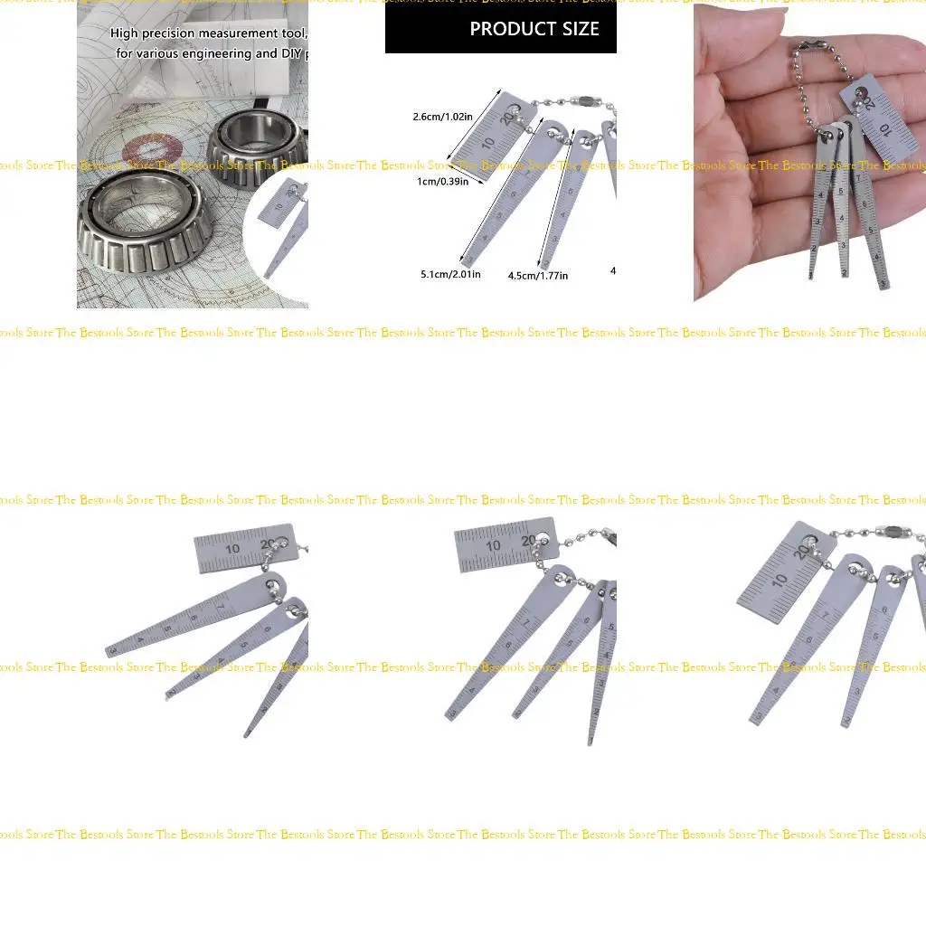 

12PF 4Pieces Steel Tapered Gauge Set Welding Tapered Feeler Gauge Rulers Hole Inspection Tool for Engineers and Woodworkers